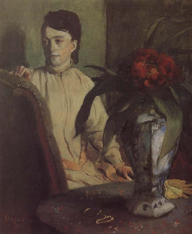 Edgar Degas The woman beside th vase oil painting image